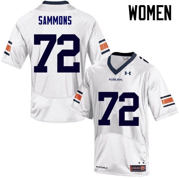 Women Auburn Tigers #72 Prince Micheal Sammons College Football Jerseys Sale-White